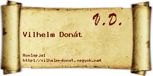 Vilhelm Donát névjegykártya